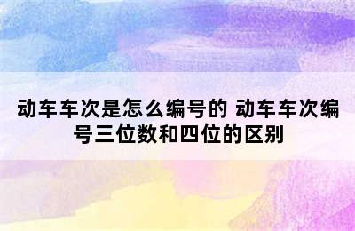 动车车次是怎么编号的 动车车次编号三位数和四位的区别